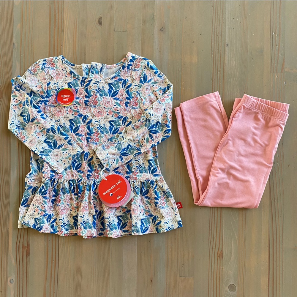 NWT Magnetic Me once and floral play all day top & leggings set 18-24 Months - Picture 7 of 10